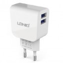 CARGADOR DE PARED LDNIO 2.1 AMPERIOS 2 EN 1 ALTA CALIDAD