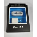 KIT CARGADOR 2 PIEZAS APPLE IPHONE 5G BLANCO