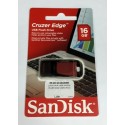 LLAVE MAYA 16GB SANDISK CRUZER EDGE NEGRO/ROJO