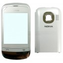 CARATULA NOKIA C2-02 BLANCA C/ DORADO