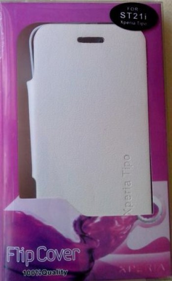 ESTUCHE FLIP COVER SONY XPERIA TIPO ST21 BLANCO