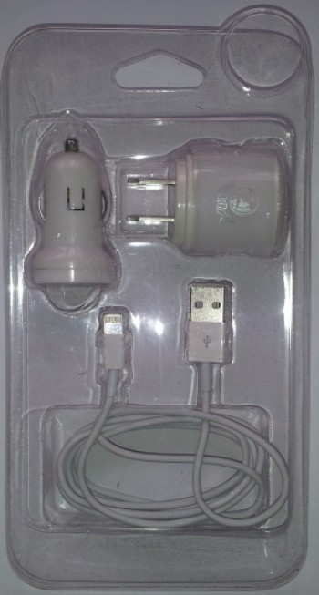 KIT CARGADOR APPLE IPHONE 5G/ IPHONE 5S/ IPHONE 5C ESTILO NUEVO CALIDAD ORIGINAL BLANCO