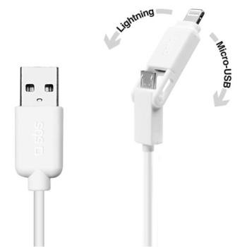 CABLE DATOS USB DOBLE MICRO USB/ IPHONE 5 LIGTHNING