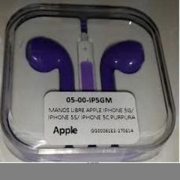 MANOS LIBRE APPLE IPHONE PURPURA CON CONTROL