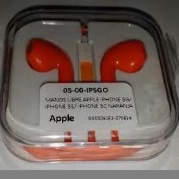 MANOS LIBRE APPLE IPHONE NARANJA CON CONTROL