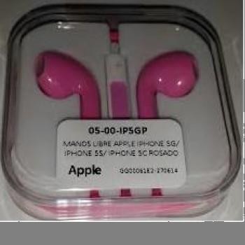 MANOS LIBRE APPLE IPHONE ROSADO CON CONTROL