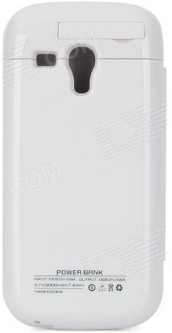 ESTUCHE FLIP COVER-CARGADOR BATERIA SAMSUNG GALAXY S III MINI I8190 BLANCO