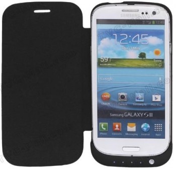 ESTUCHE FLIP COVER-CARGADOR BATERIA SAMSUNG GALAXY S III I9300 (NEGRO)