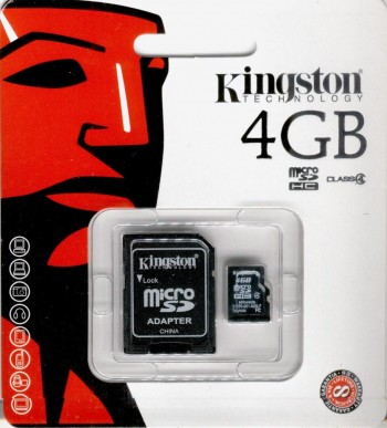 Tarjeta Micro SD Kingston 4 GB con Adaptador SD Incluido