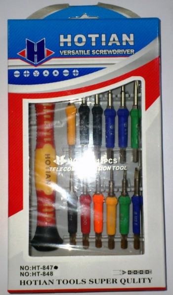 JUEGO HERRAMIENTAS MANUALES TW-021 HT-847 (DESTRORNILLADOR+PINZAS+12 PUNTAS)